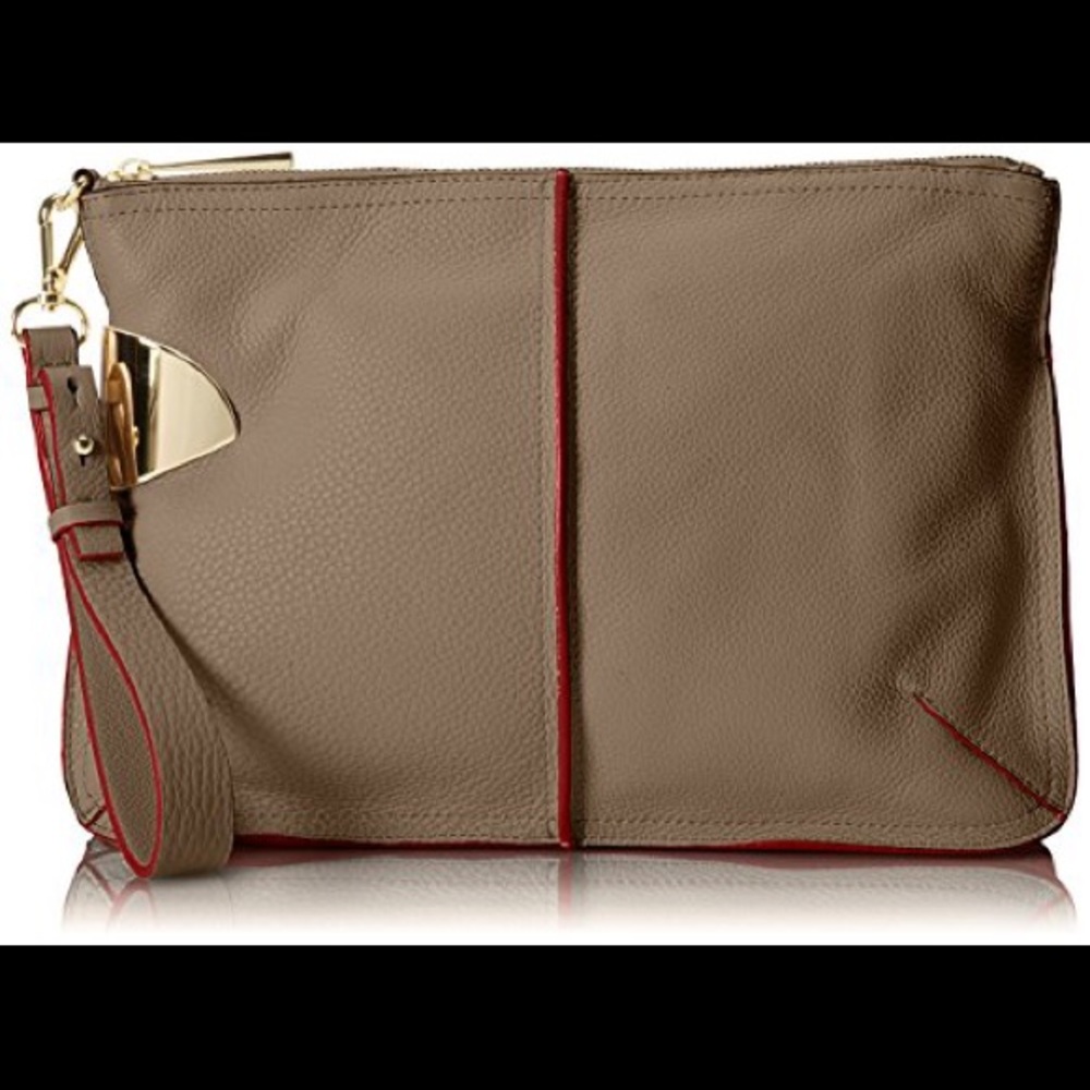 NWT Halston Heritage Large Dark Ash wristlet - Picture 3 of 4